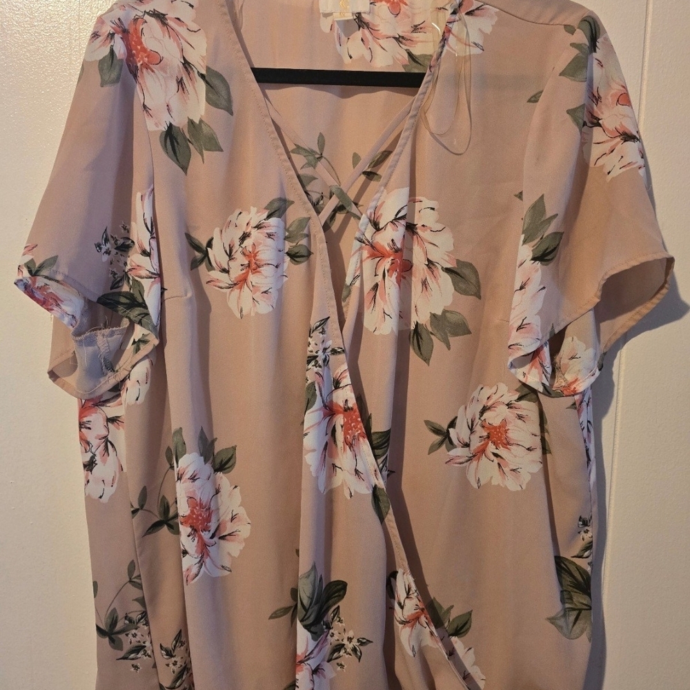 Floral Wrap Blouse
